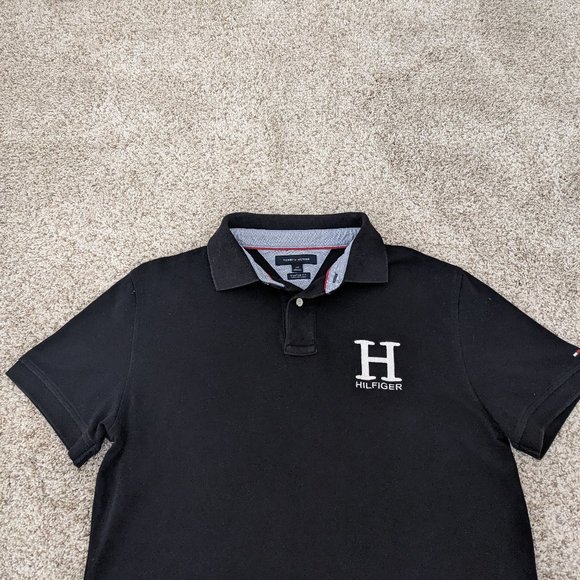 Tommy Hilfiger Men's Custom Fit Polo - Color Black - Size L - Picture 3 of 3
